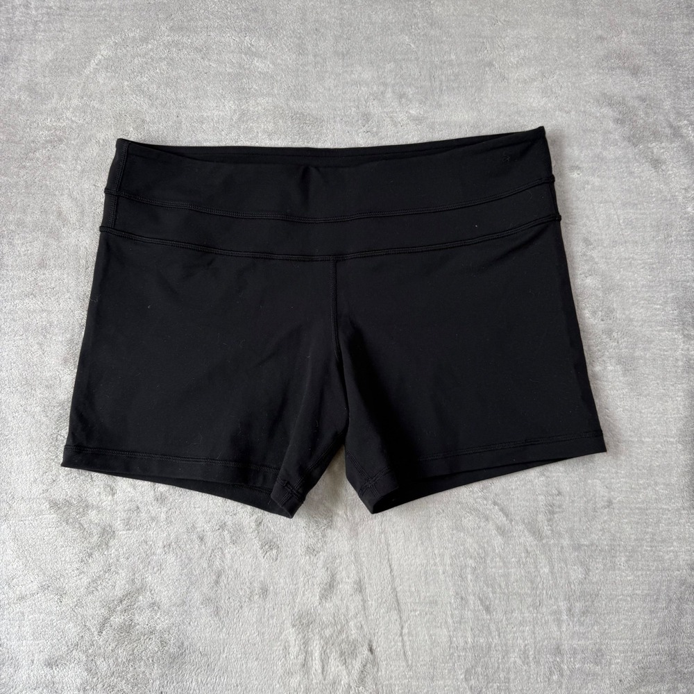 Lululemon Athletica Shorts Women 12 Black Yoga Running Activewear Biker Gym